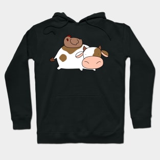 Brown Chicken and Cow Hoodie